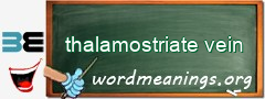 WordMeaning blackboard for thalamostriate vein